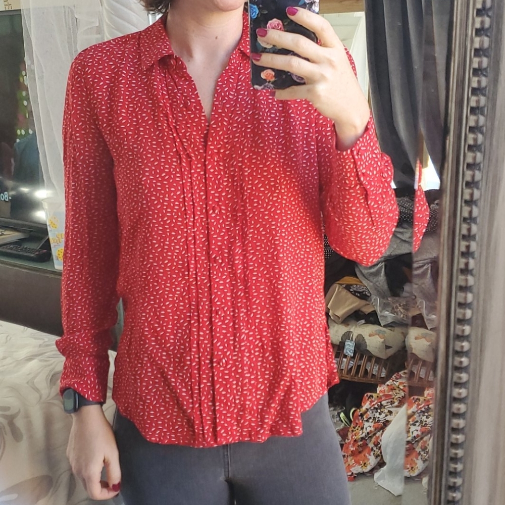 Red Lucky Brand Vintage Button Down